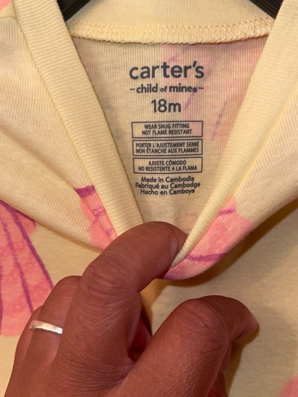 Carter's Yellow Tee with Pink Shell Print - Short Sleeve Girls - Picture 3 of 4